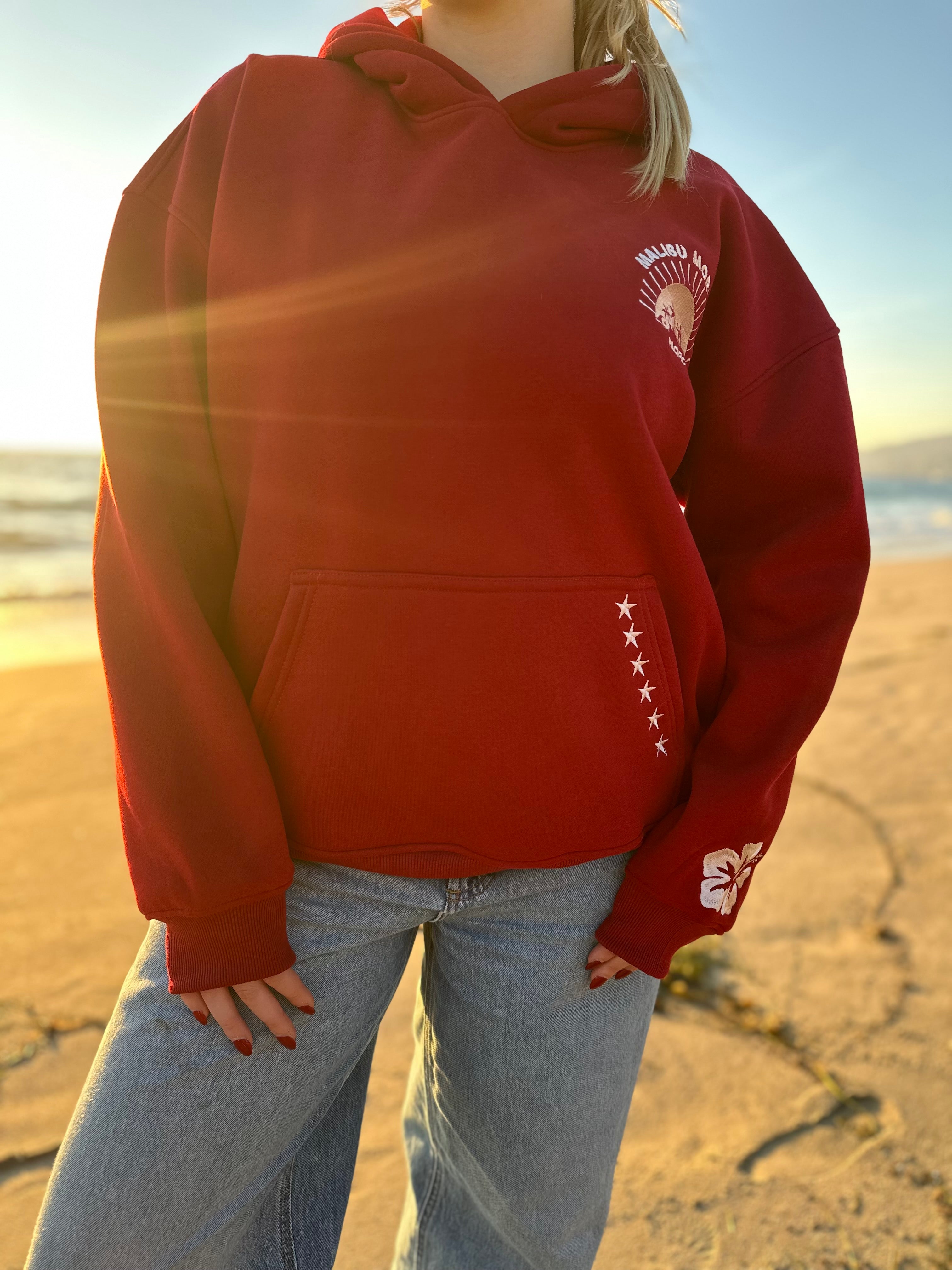 Malibu Mornings Hoodie - Burgundy