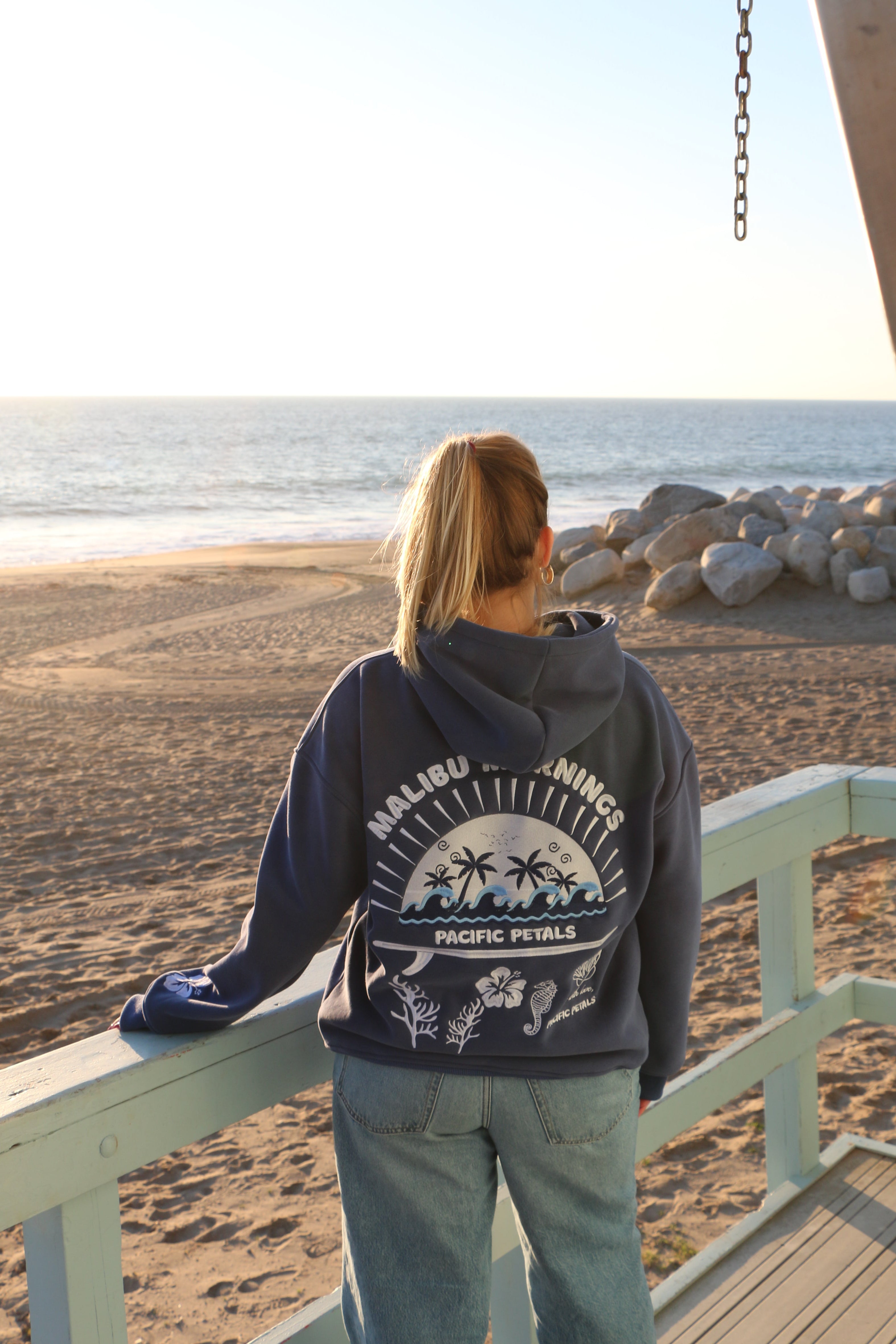 Malibu Mornings Hoodie - Midnight Blue