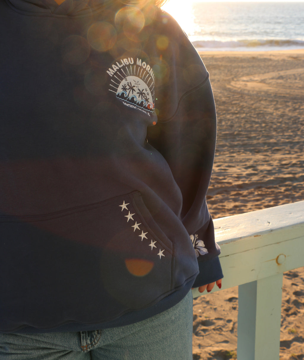 Malibu Mornings Hoodie - Midnight Blue