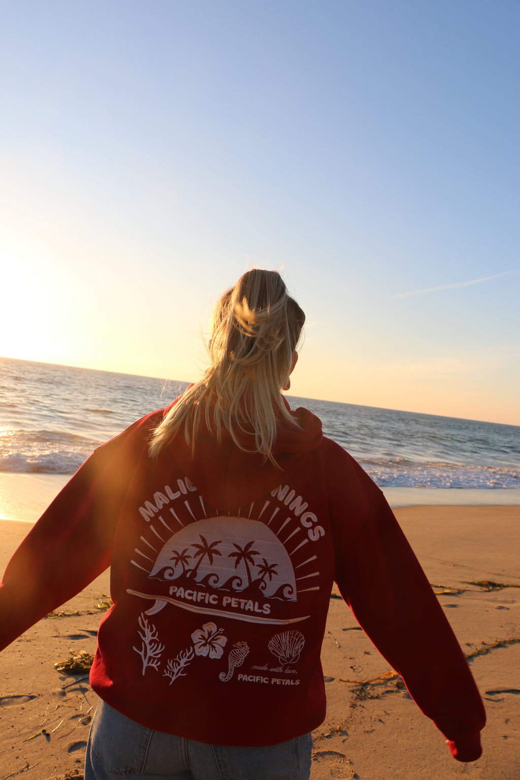 Malibu Mornings Hoodie - Burgundy